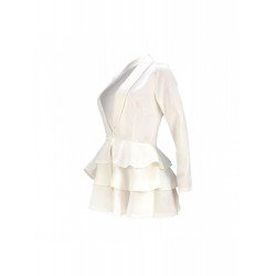 Pure Color Ruffled Women's Long Sleeve Dress  Pure Color Ruffled Women's Long Sleeve Dress