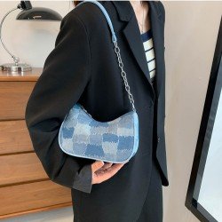  Casual Simple Plaid Women's One Shoulder Bag