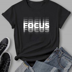 Blurred Letter Graphic Funny Tops For Women