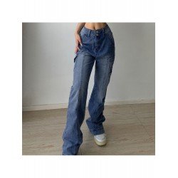 Pure Color High-waisted Women's Denim Pants  Pure Color High-waisted Women's Denim Pants