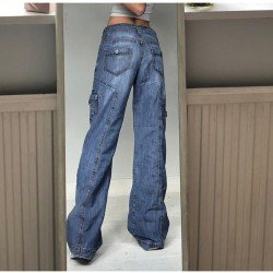  Pure Color High-waisted Women's Denim Pants