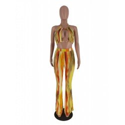 Sexy Halter Cropped Top And Trousers Sets Sexy Halter Cropped Top And Trousers Sets