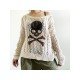  2024 Crew Neck Skull Hollowed Out Women's Sweater