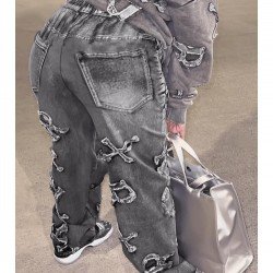  Fashion Letter Printing Women's Denim Jeans