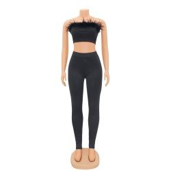  Sexy Crop Top And Ripped Trouser Sets