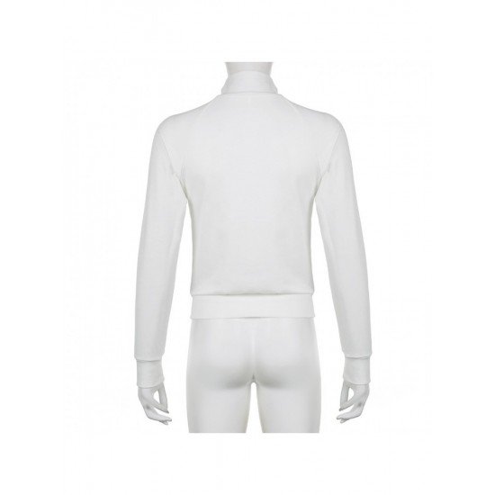  2024 Slim Pure Color Zipper Women's Coats