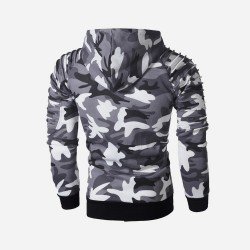 Casual Camouflage Hooded Raglan Sleeve Pullover  Casual Camouflage Hooded Raglan Sleeve Pullover