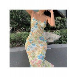 Rural Style Vintage Sleeveless Floral Maxi Dress Rural Style Vintage Sleeveless Floral Maxi Dress