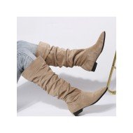  2024 Round Toe Suede Women's Mid Calf Boots