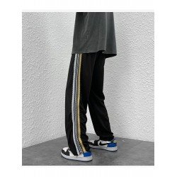 Sports Leisure Black Drawstring Loose Long Trousers Sports Leisure Black Drawstring Loose Long Trousers