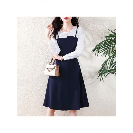  2024 Fall Patchwork Women's Long Sleeve Dress