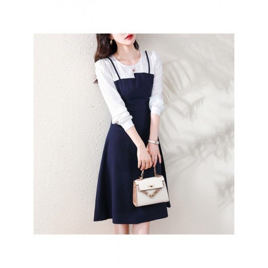  2024 Fall Patchwork Women's Long Sleeve Dress