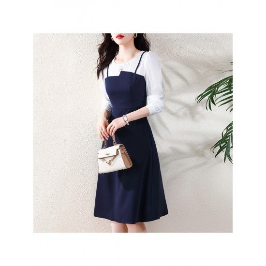  2024 Fall Patchwork Women's Long Sleeve Dress