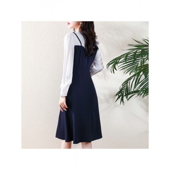  2024 Fall Patchwork Women's Long Sleeve Dress