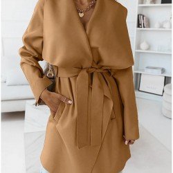 Women Black Long Sleeve Coats