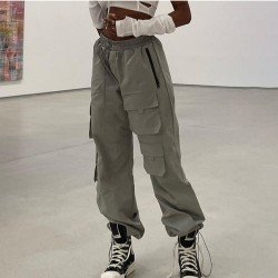 Fashionable Street Solid Loose Cargo Pants For Women
