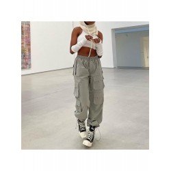 Fashionable Street Solid Loose Cargo Pants For Women Fashionable Street Solid Loose Cargo Pants For Women