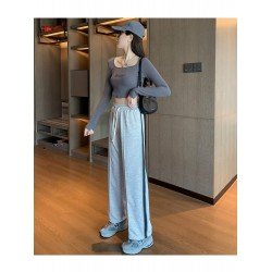 Casual Black Loose Drawstring Long Pants For Women Casual Black Loose Drawstring Long Pants For Women