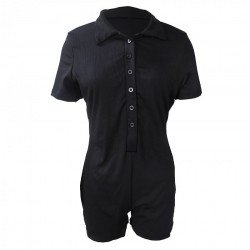  2024 New Pure Color Short Sleeve Women's Rompers