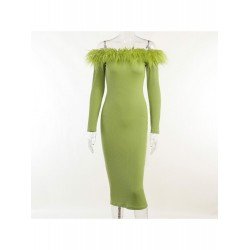 Sexy Off Shoulder Pure Color Long Sleeve Dress  Sexy Off Shoulder Pure Color Long Sleeve Dress