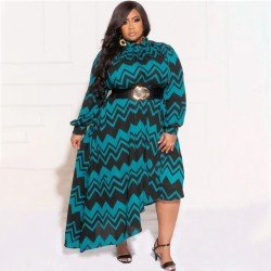 Striped Printed Plus Size Maxi Dresses