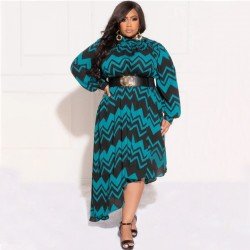 Striped Printed Plus Size Maxi Dresses