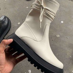 Stylish Black Platform Mid Calf Boots