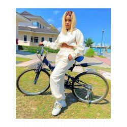 Casual Pure Color Zipper Women's Two-Piece Suit  Casual Pure Color Zipper Women's Two-Piece Suit