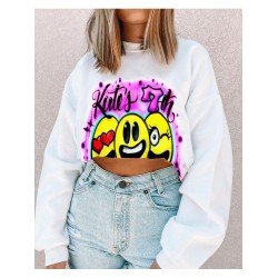 Casual Letter Printing Round Neck Women's Sweater  Casual Letter Printing Round Neck Women's Sweater