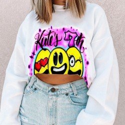  Casual Letter Printing Round Neck Women's Sweater