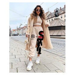 Stylish Elastic Waist Printed Women Jogger Trousers Stylish Elastic Waist Printed Women Jogger Trousers