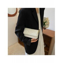  Women's New Solid Color PU Rhombus Lattice Bag