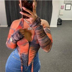  Sexy Halter Backless Mesh Women's Design Top