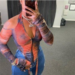  Sexy Halter Backless Mesh Women's Design Top