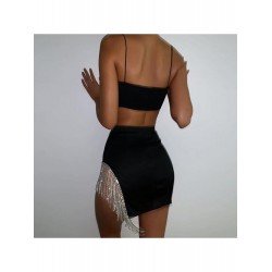 Nightclub Sleeveless Backless Top And Short Skirt Suits  Nightclub Sleeveless Backless Top And Short Skirt Suits