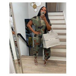 Camouflage Cut Out Matching 2 Piece Trouser Sets  Camouflage Cut Out Matching 2 Piece Trouser Sets