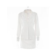  Summer Pure Color Top And Short Skirt Suit