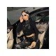  Street Chic Leather Mesh Patchwork Design Top
