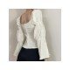  2024 Autumn U Neck Split Hem Women's Top