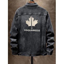 Autumn Single Button Letter Long Sleeve Denim Coat  Autumn Single Button Letter Long Sleeve Denim Coat
