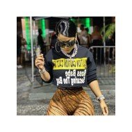  2024 Autumn Fashion Letter Printing Crop Sweater