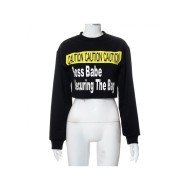  2024 Autumn Fashion Letter Printing Crop Sweater