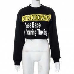  2024 Autumn Fashion Letter Printing Crop Sweater