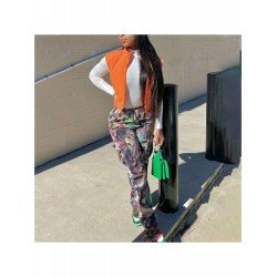 Fashion High Waist Printed Women's Long Pants Fashion High Waist Printed Women's Long Pants