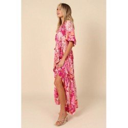 Summer Split Hem Printing Beach Long Dress  Summer Split Hem Printing Beach Long Dress