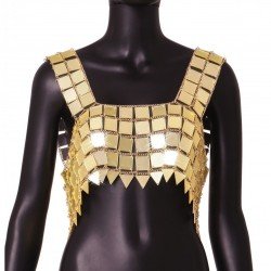 Nightclub Solid Metal Chain Cropped Tank Tops