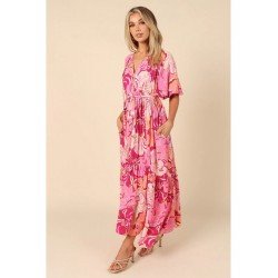 Summer Split Hem Printing Beach Long Dress  Summer Split Hem Printing Beach Long Dress