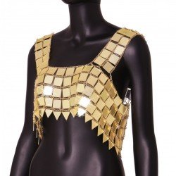 Nightclub Solid Metal Chain Cropped Tank Tops