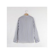  Casual Striped Stand Collar Men's Shirt
