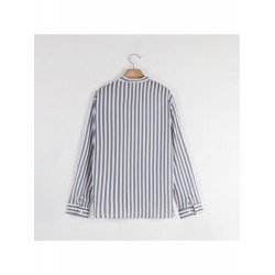 Casual Striped Stand Collar Men's Shirt  Casual Striped Stand Collar Men's Shirt
